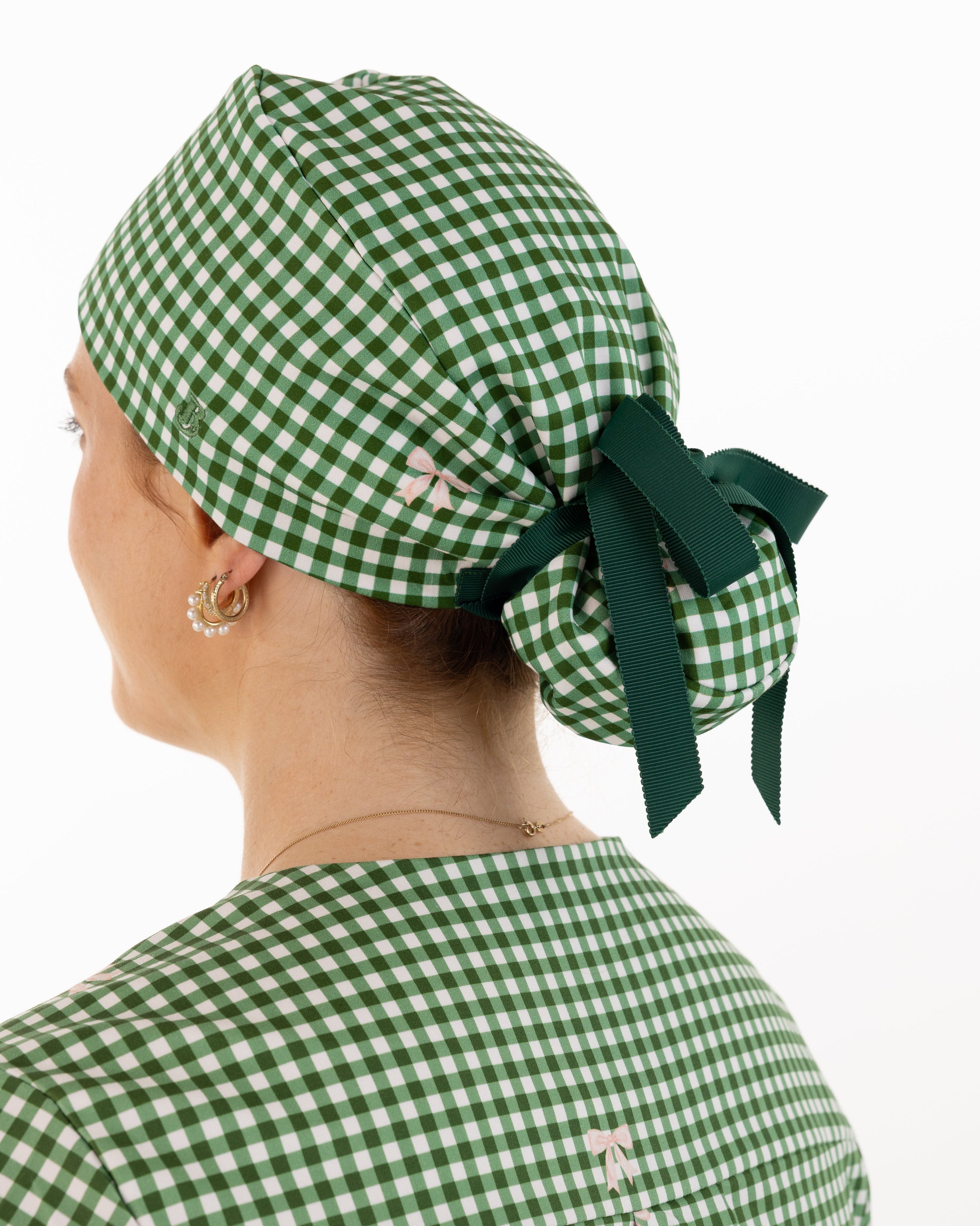 Ava Gingham Scrub Cap
