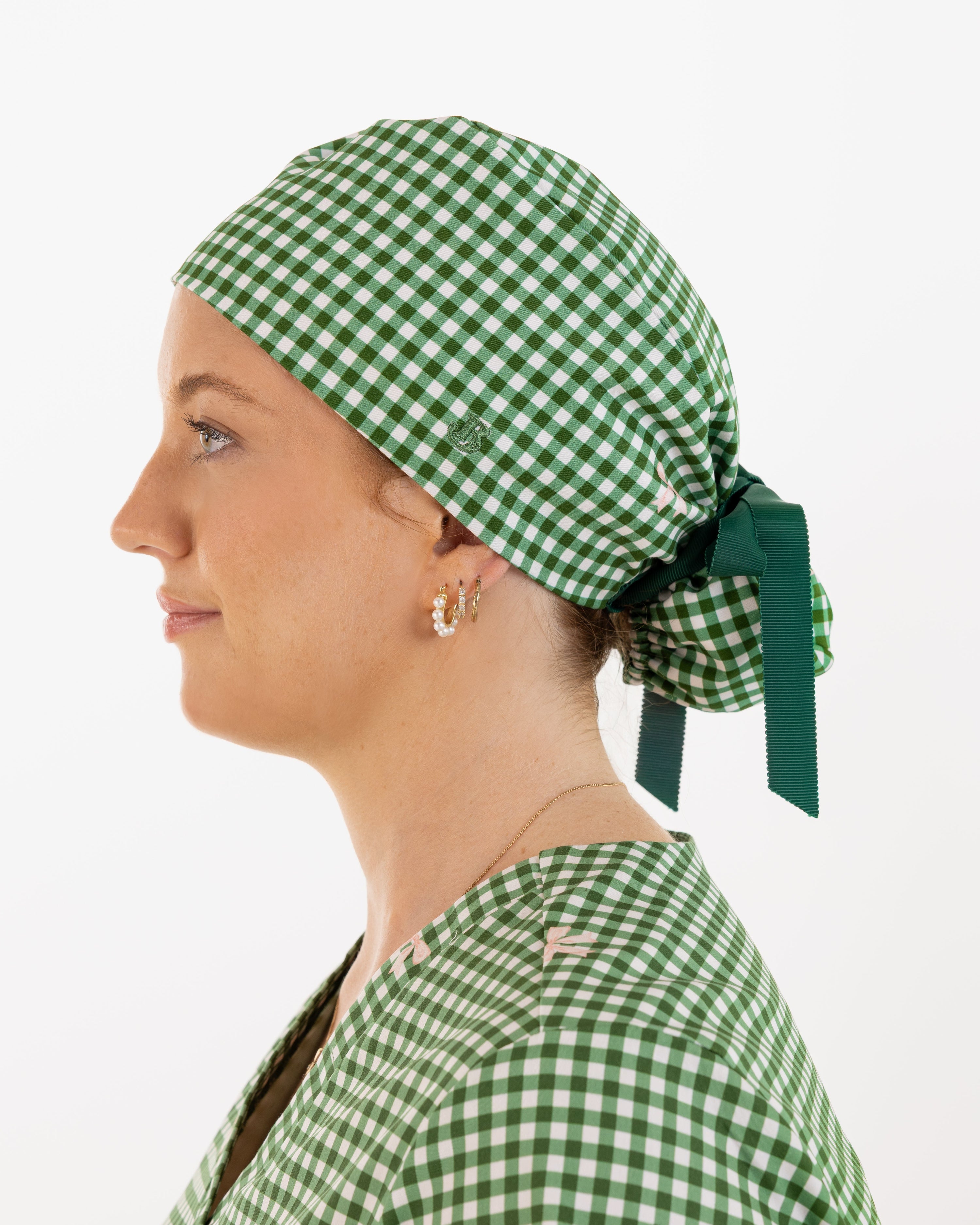 Ava Gingham Scrub Cap