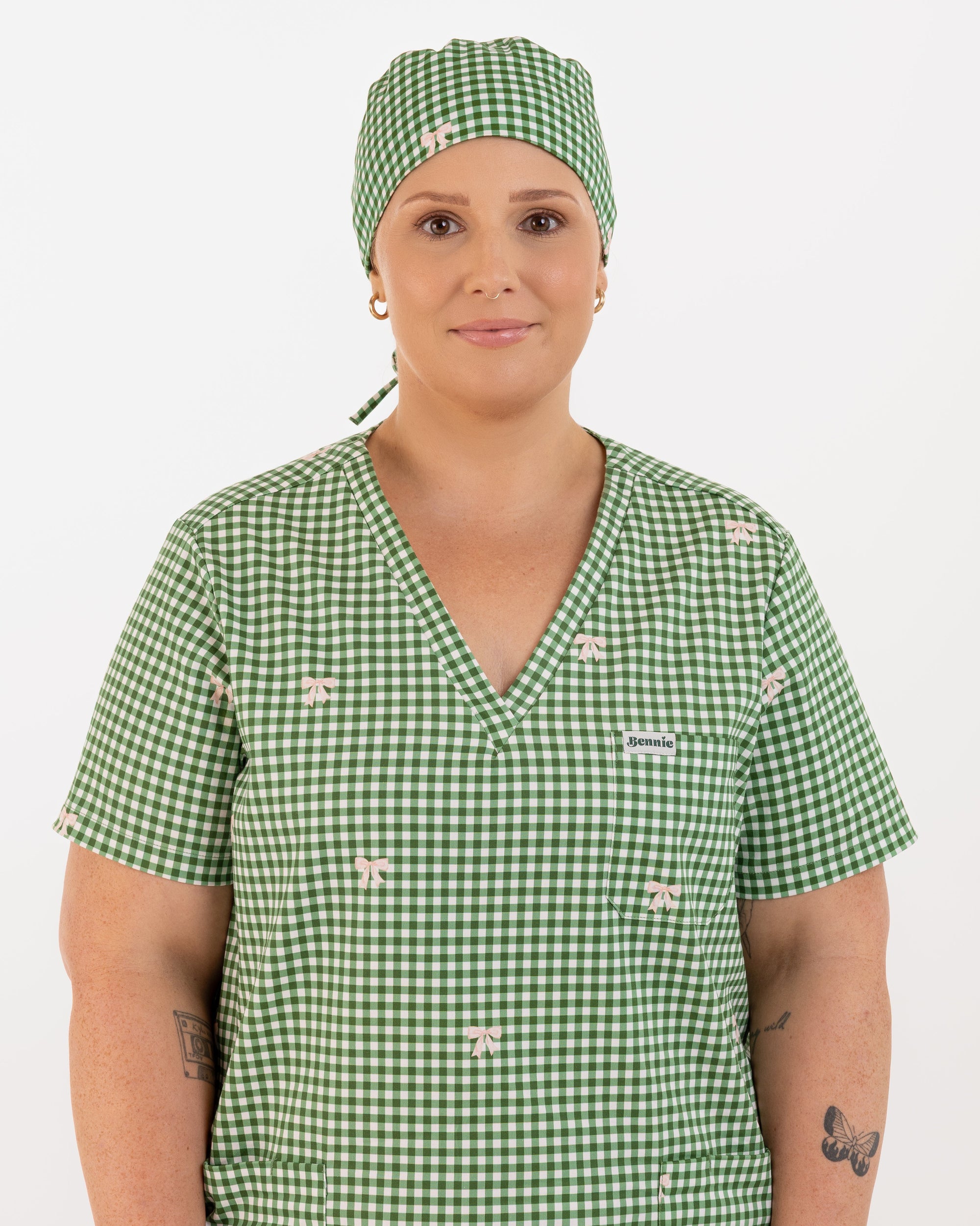 Ava Gingham Scrub Cap