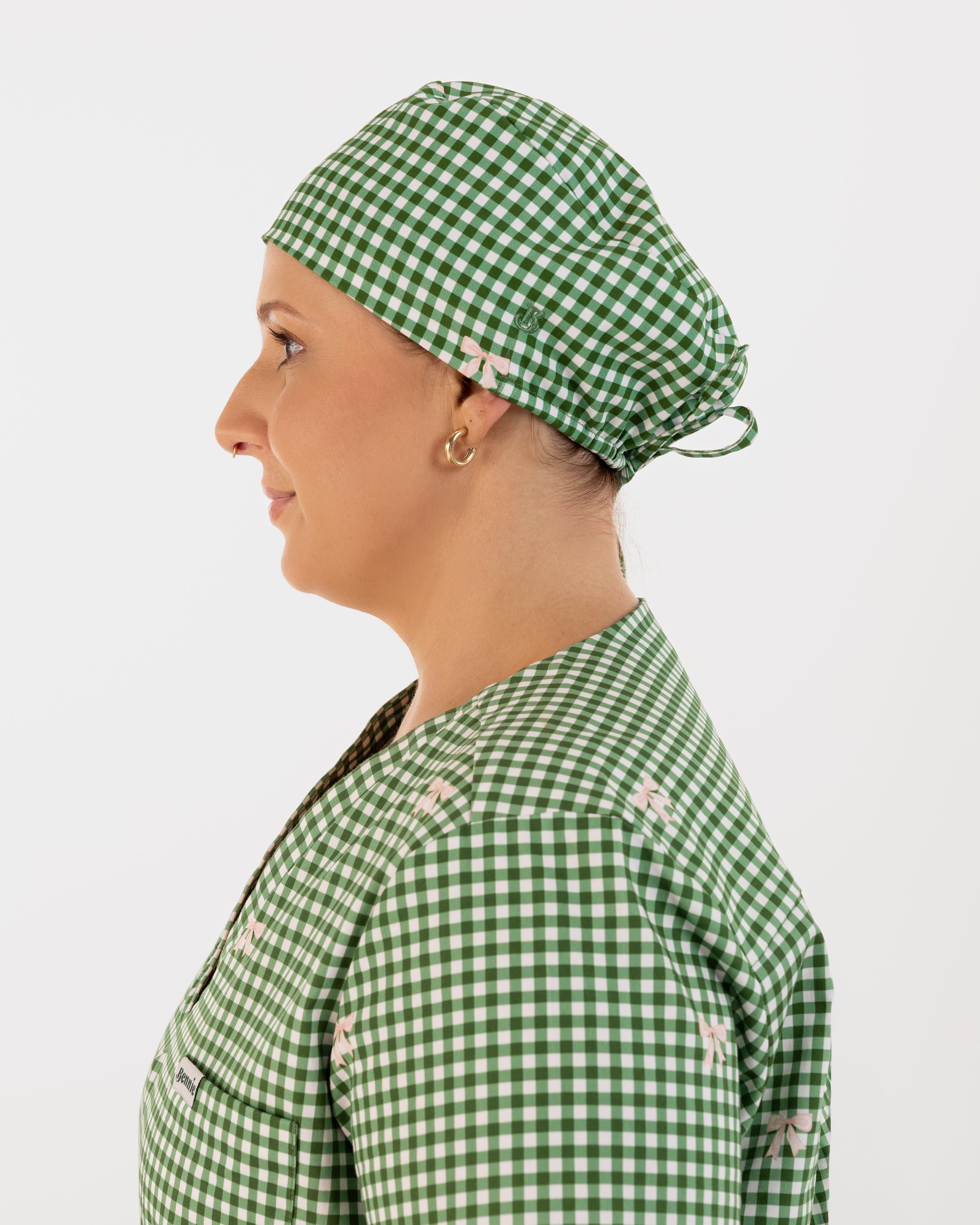 Ava Gingham Scrub Cap