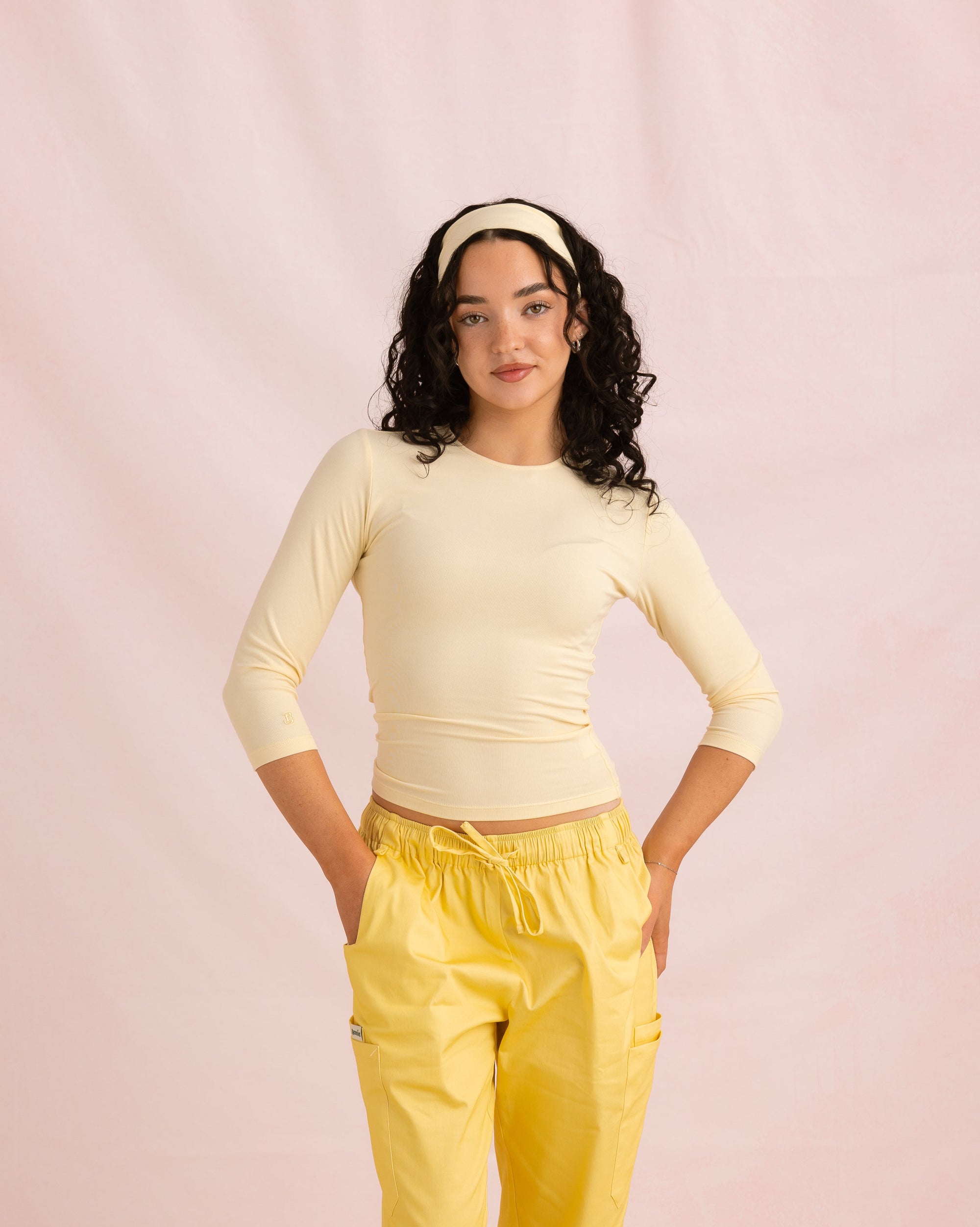 Crewneck Bamboo ¾ Sleeve Top | Butter
