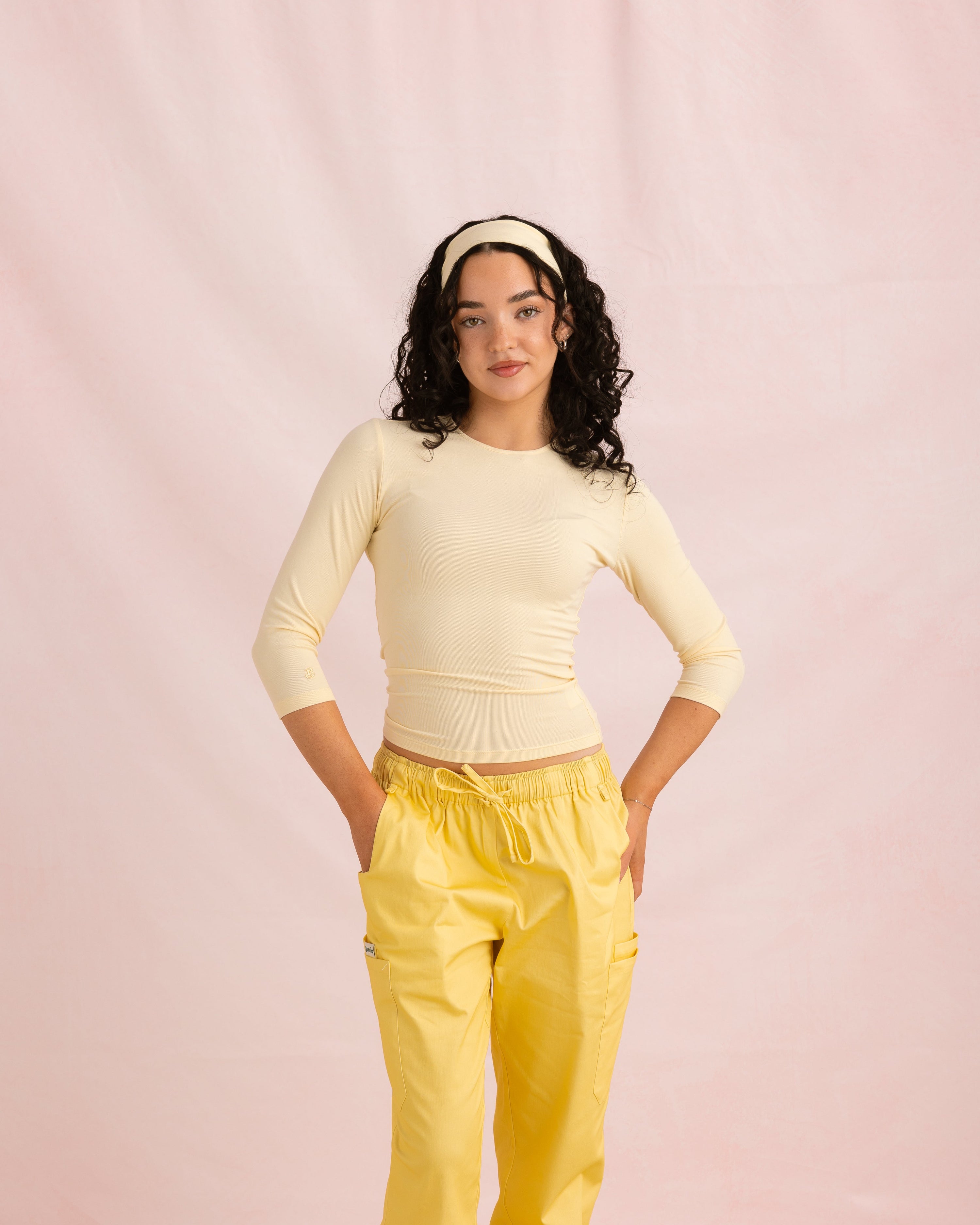 Crewneck Bamboo ¾ Sleeve Top | Butter