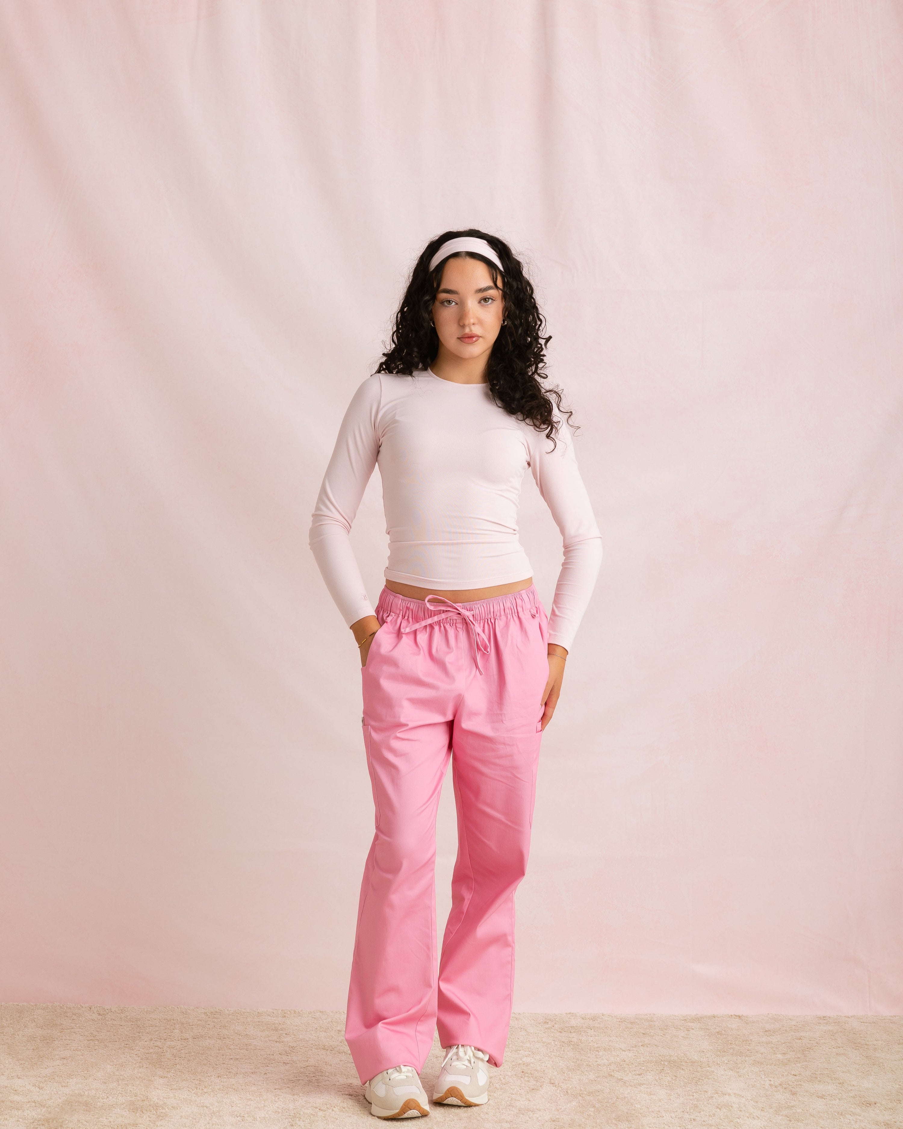 Crewneck Bamboo Long Sleeve Top | Blush