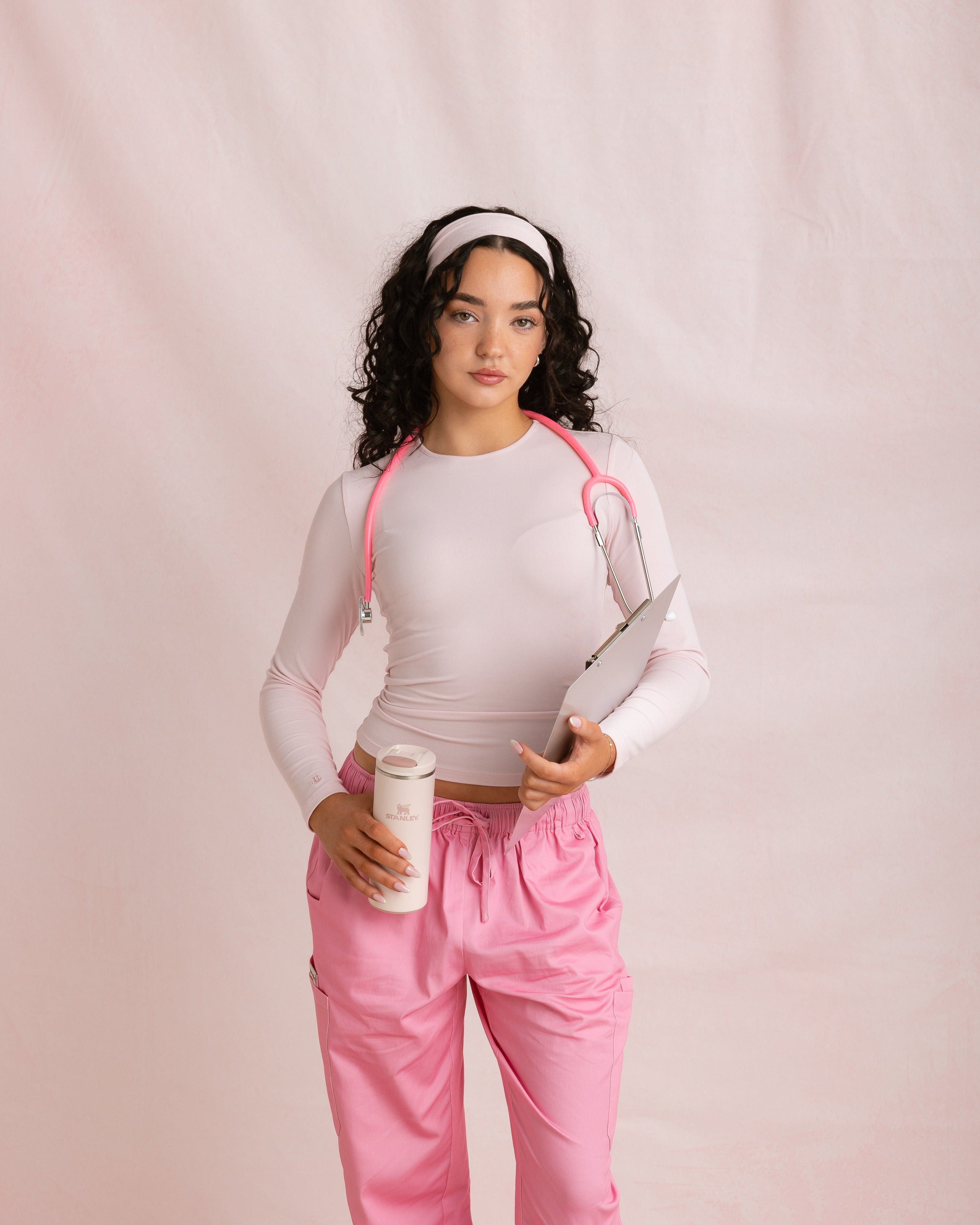 Crewneck Bamboo Long Sleeve Top | Blush