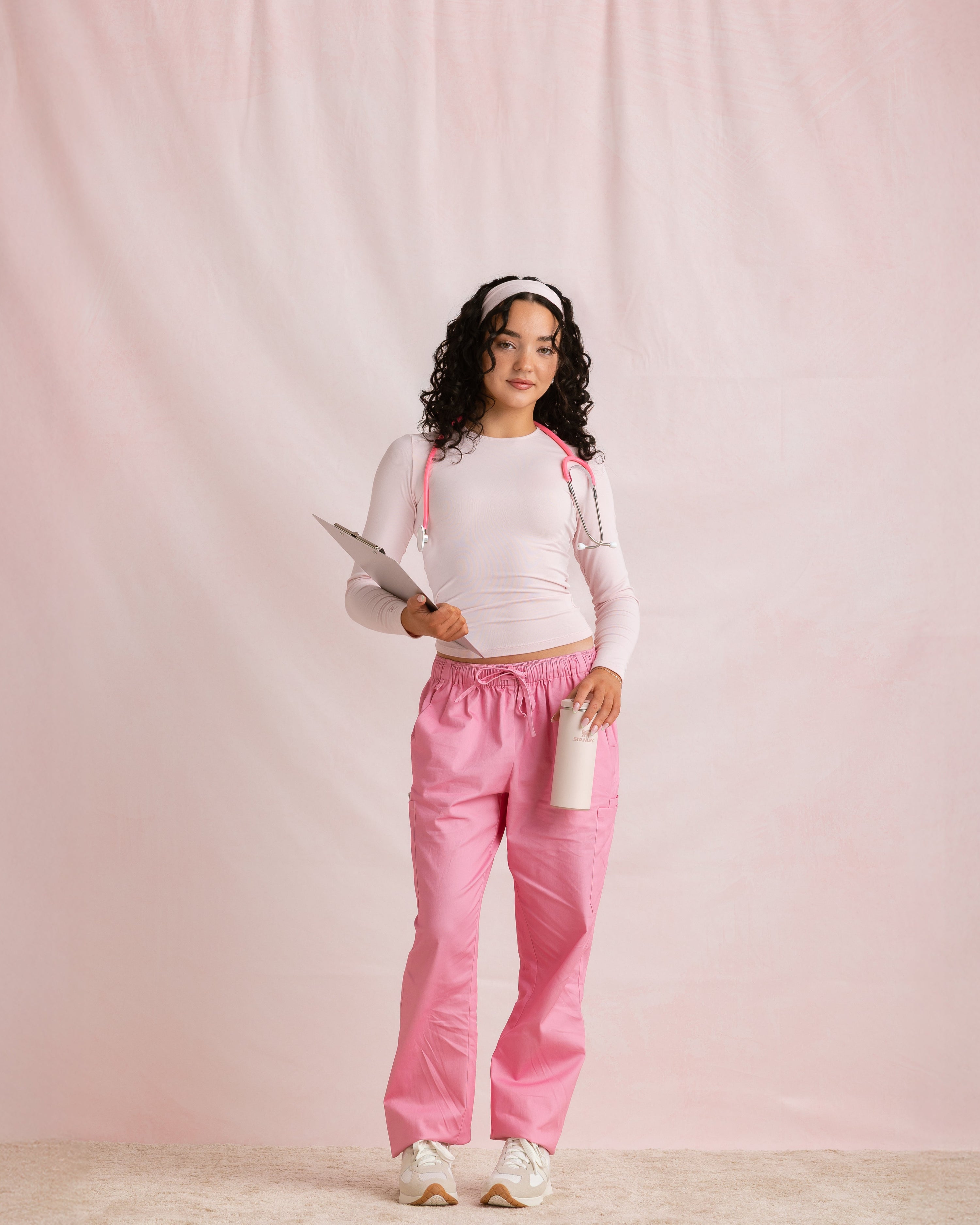 Crewneck Bamboo Long Sleeve Top | Blush