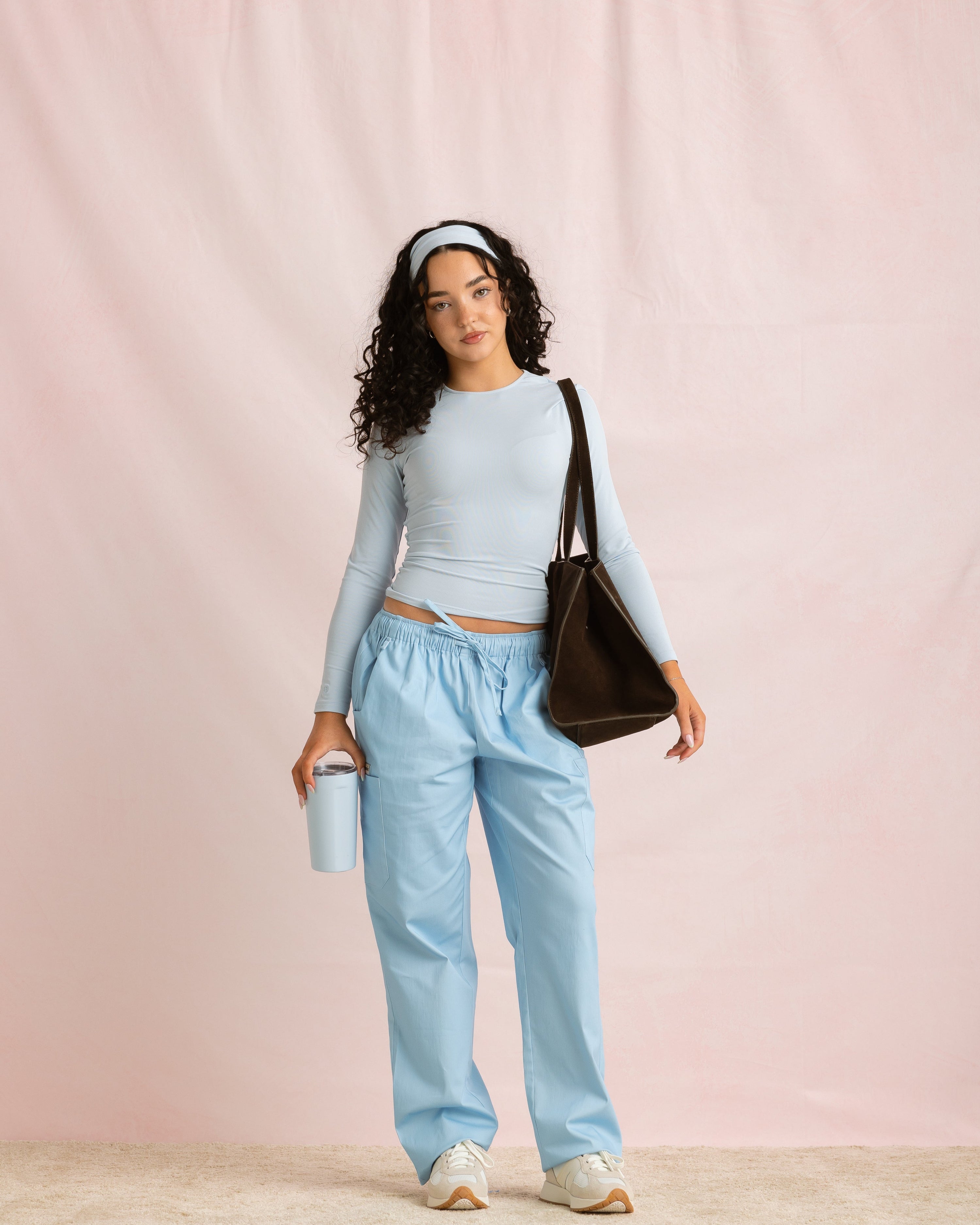 Crewneck Bamboo Long Sleeve Top | Blueberry