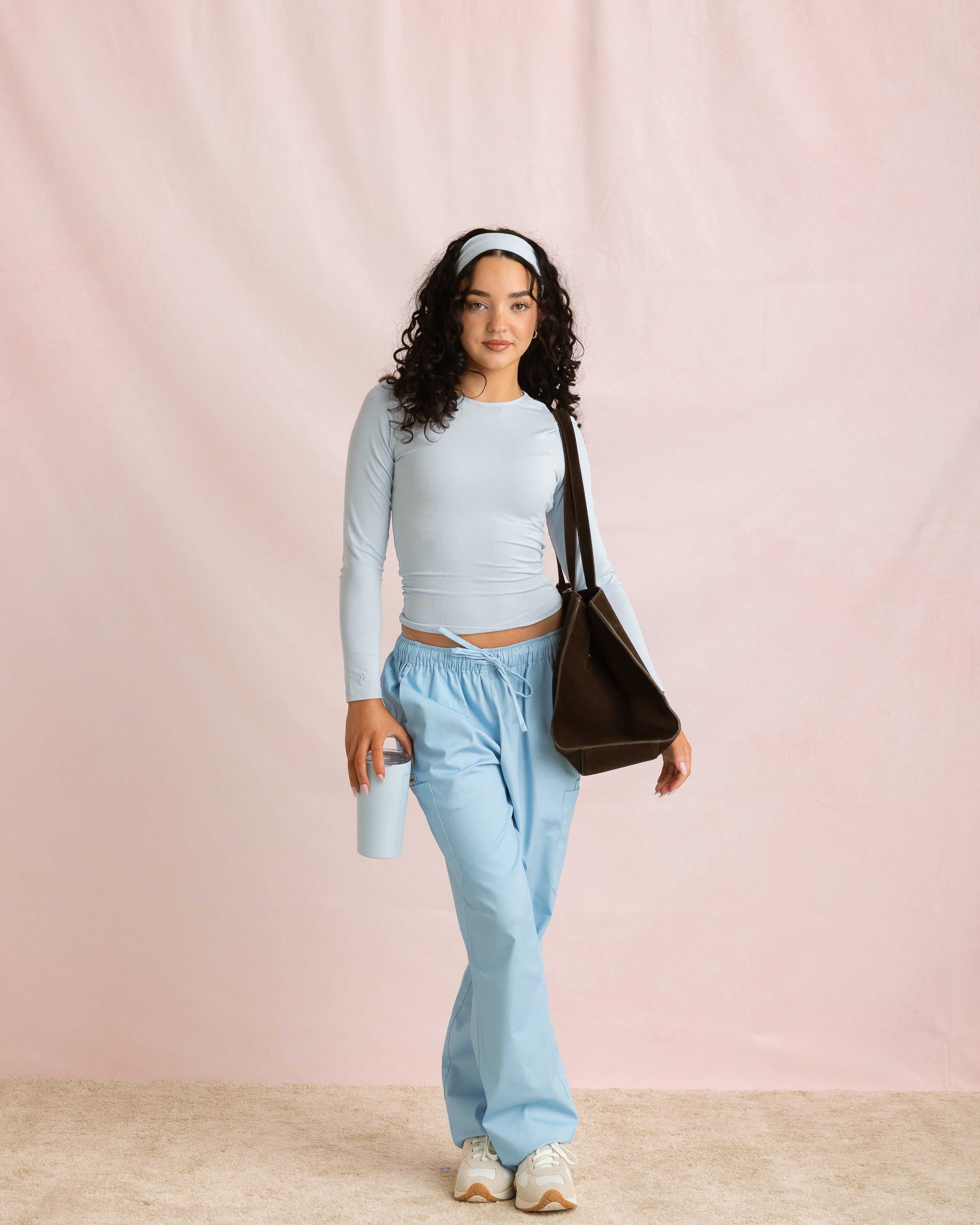 Crewneck Bamboo Long Sleeve Top | Blueberry