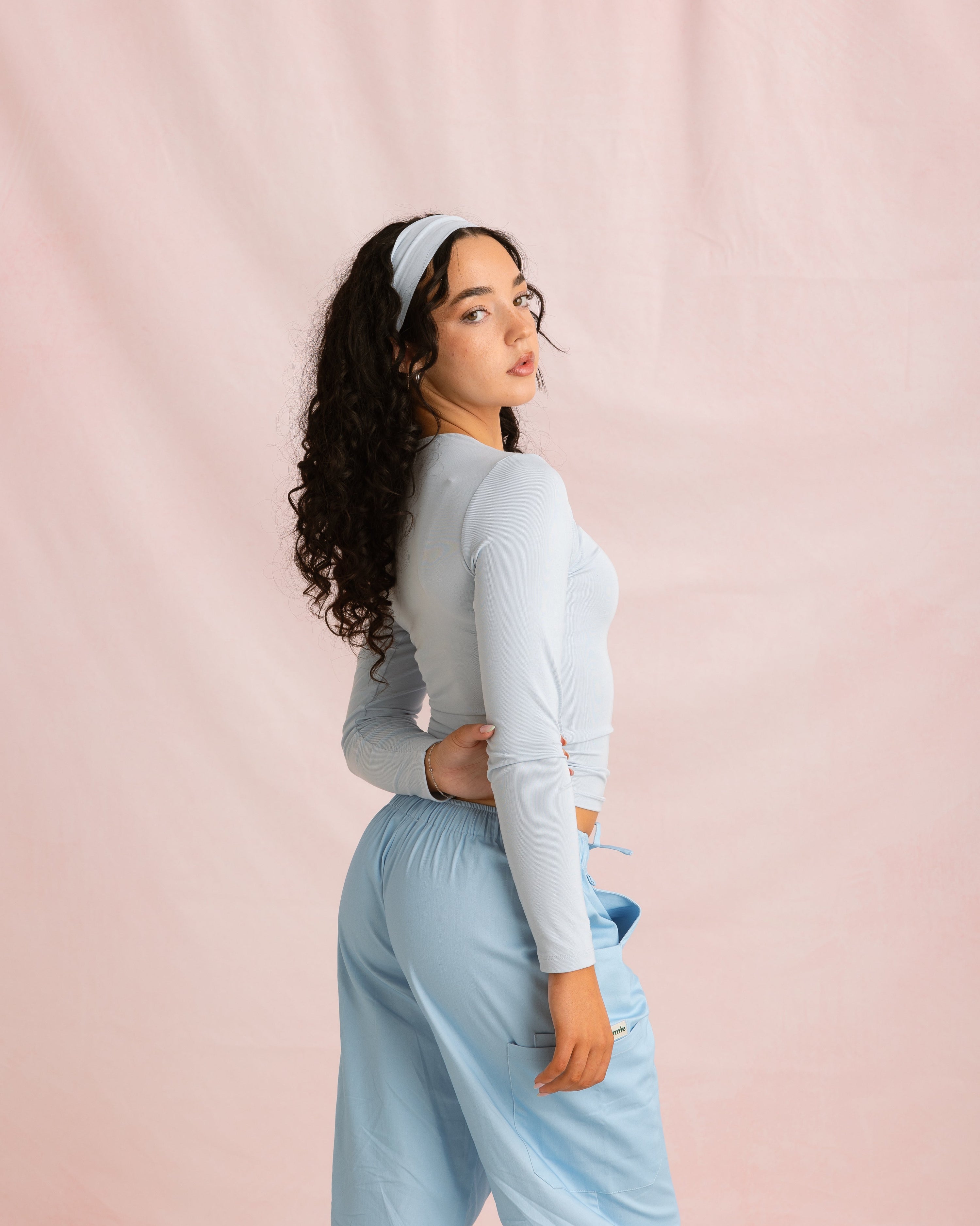 Crewneck Bamboo Long Sleeve Top | Blueberry