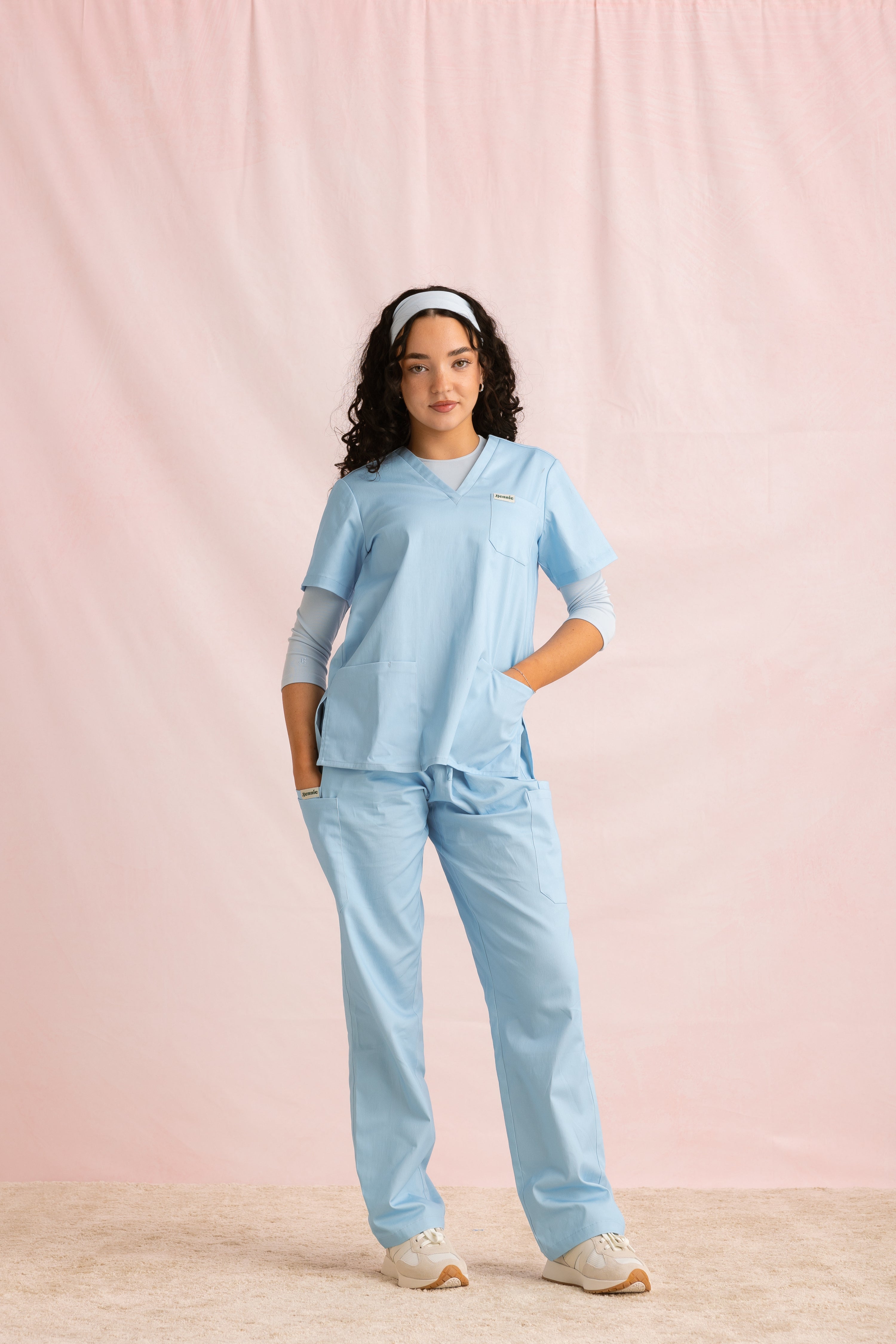 Crewneck Bamboo ¾ Sleeve Top | Blueberry