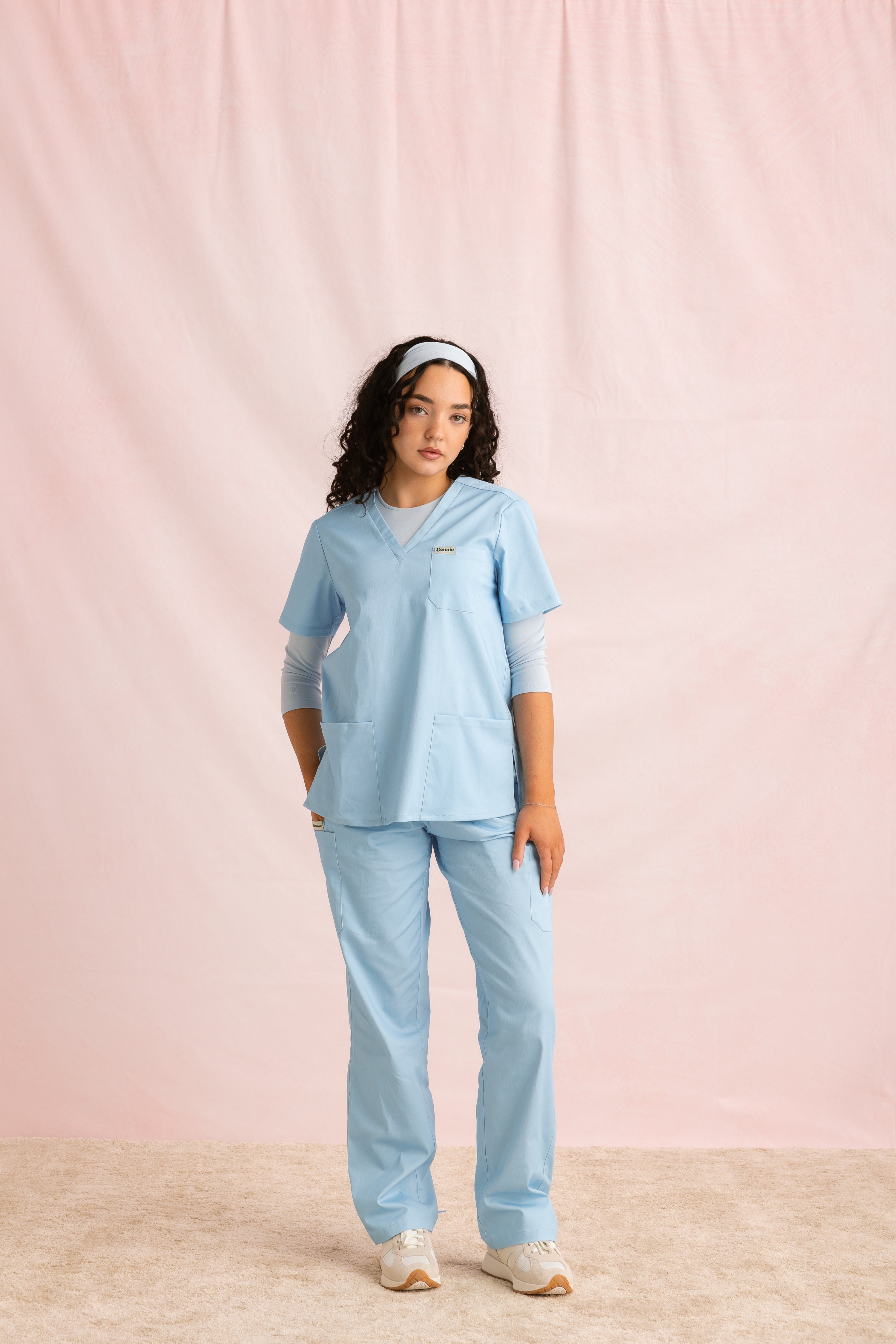 Crewneck Bamboo ¾ Sleeve Top | Blueberry
