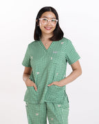 Ava Gingham Scrub Set