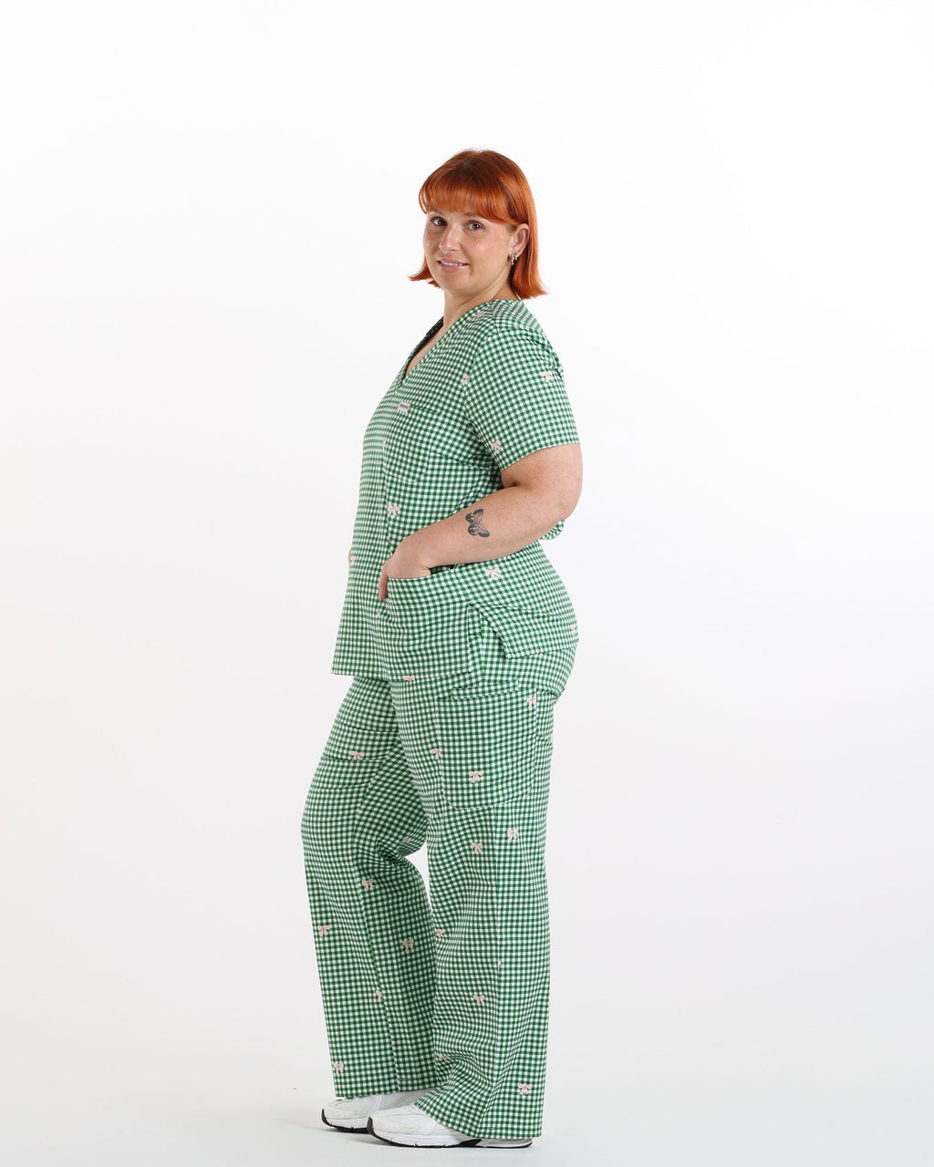 Ava Gingham Scrub Set