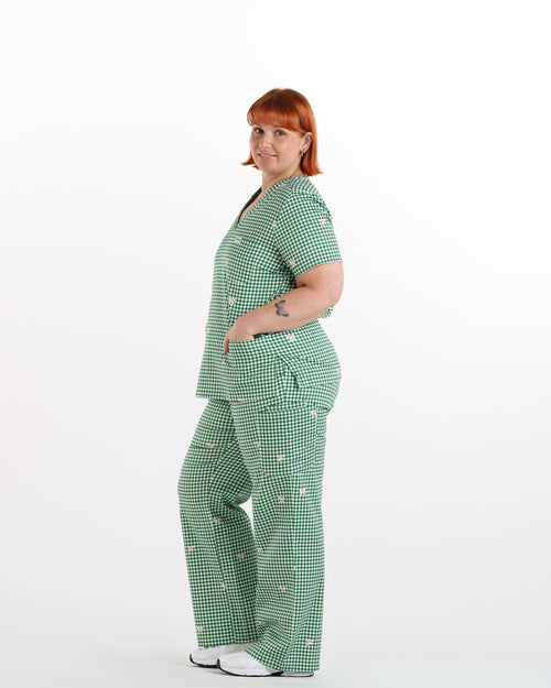 Ava Gingham Scrub Set