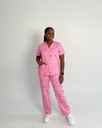 Pink fun scrubs full body 